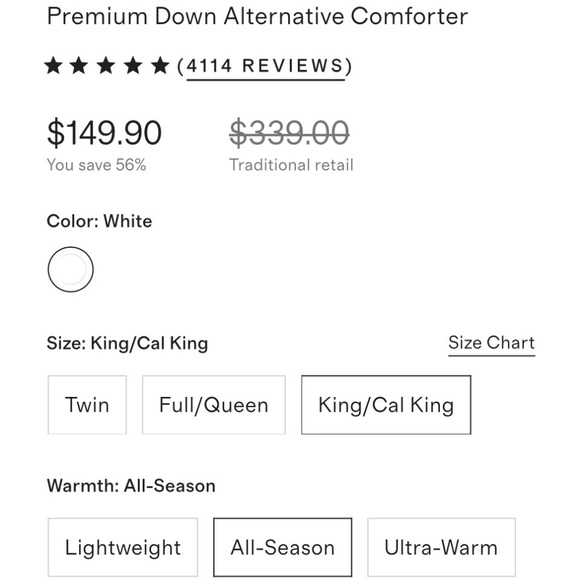 Brand NEW Quince Premium White Down Alternative Comforter - Picture 2 of 10